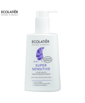 Krem - mydło do higieny intymnej Super Sensitive, pH 4,7 -, Probiotyk, kwas mlekowy, 250 ml - ECOLATIER